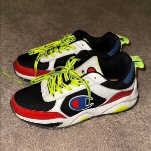 Champion Red, Black, and White Sneakers